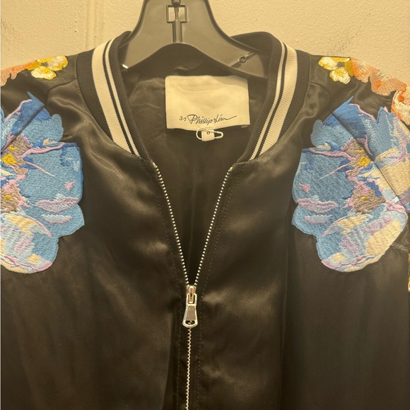 Black Phillip Lim Floral Bomber Jacket Size 0 - Picture 4 of 5